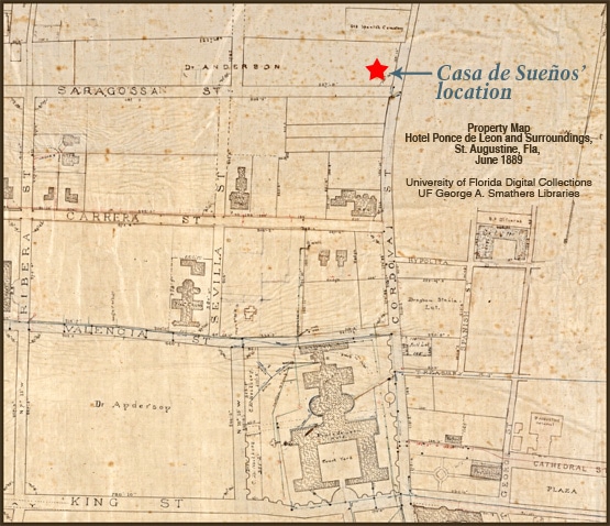 Historic Map of properties around the Ponce de Leon Hotel