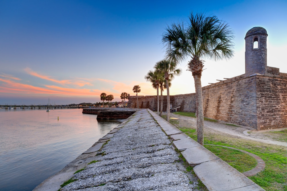 A beautiful view of the old fort, one of the top things to do in St. Augustine