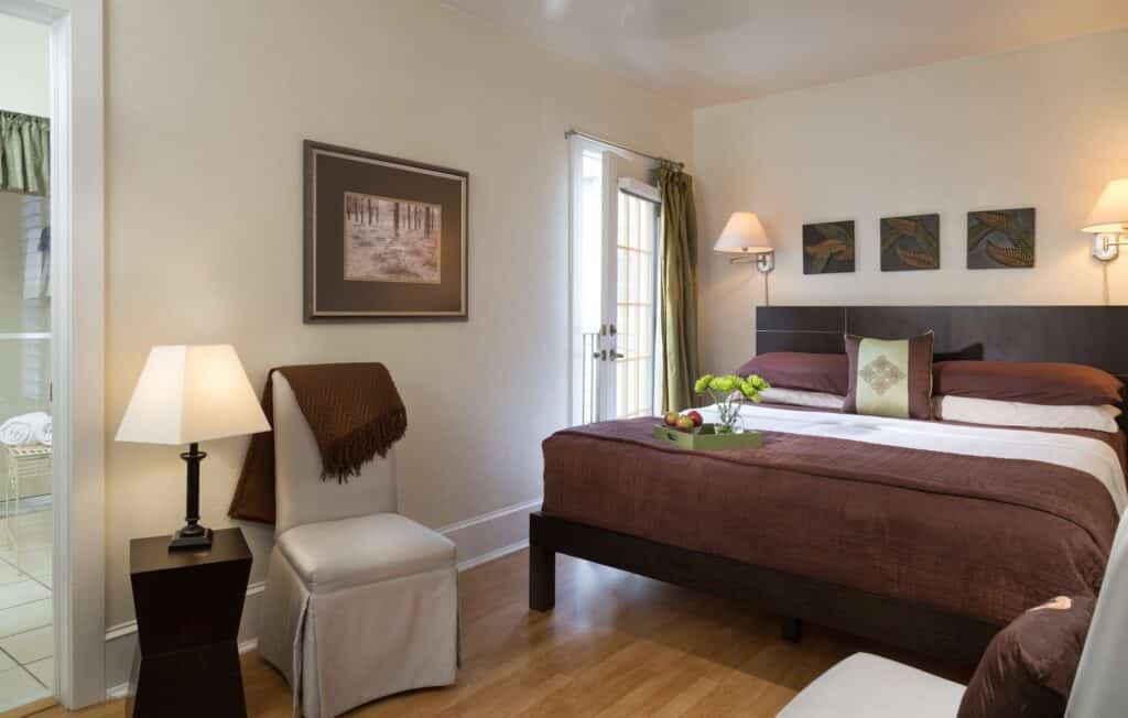 Enjoy the best Bed and Breakfast St. Augustine with a private balcony and well designed room with a king sized bed.